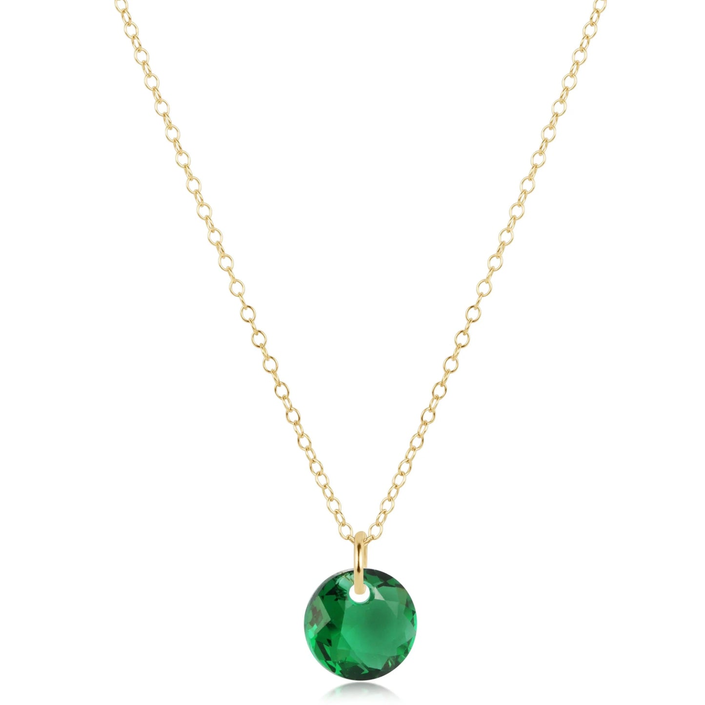 16" necklace gold - reflection small charm - 05