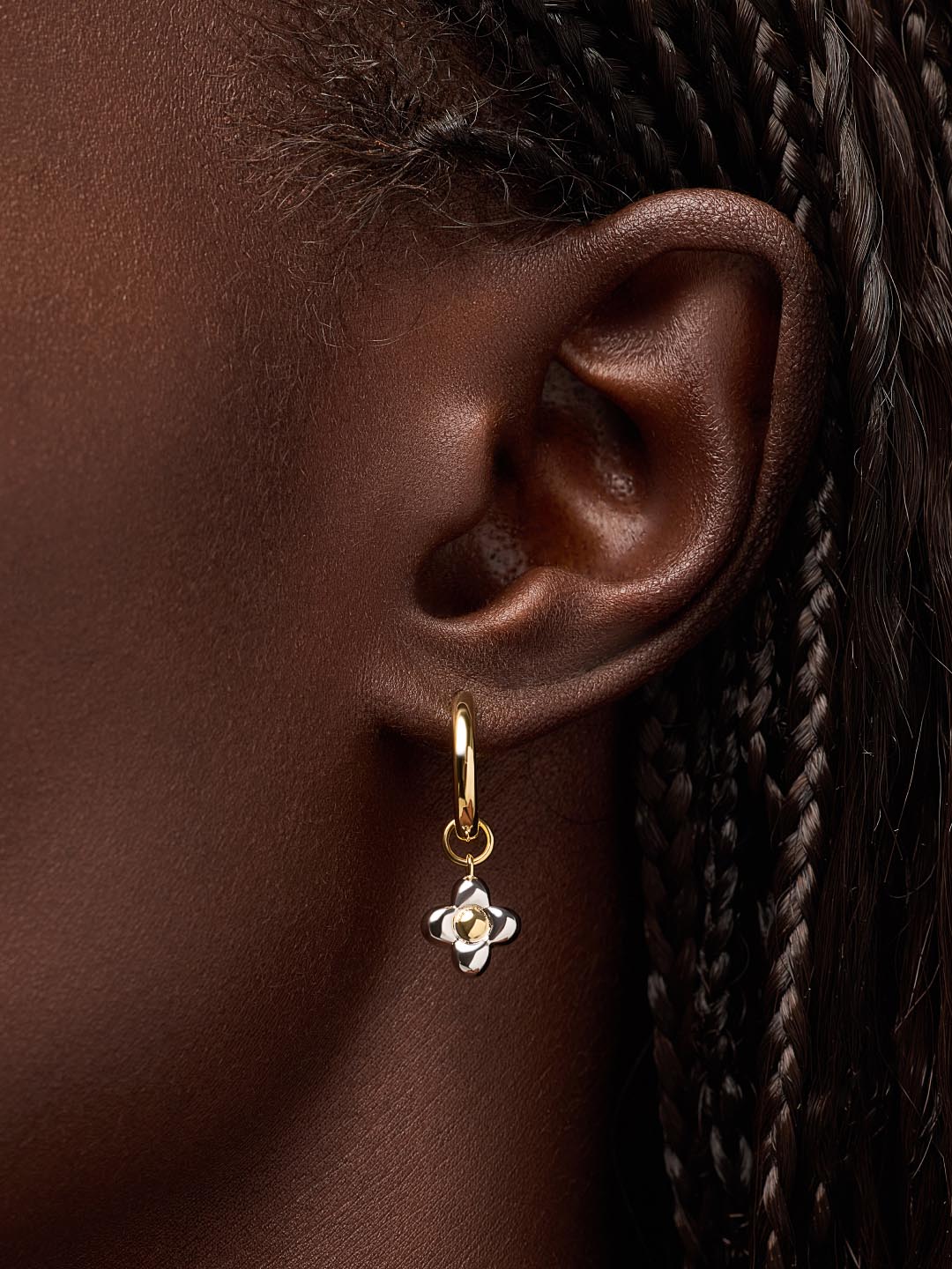 Liora Hoop Flower Earrings