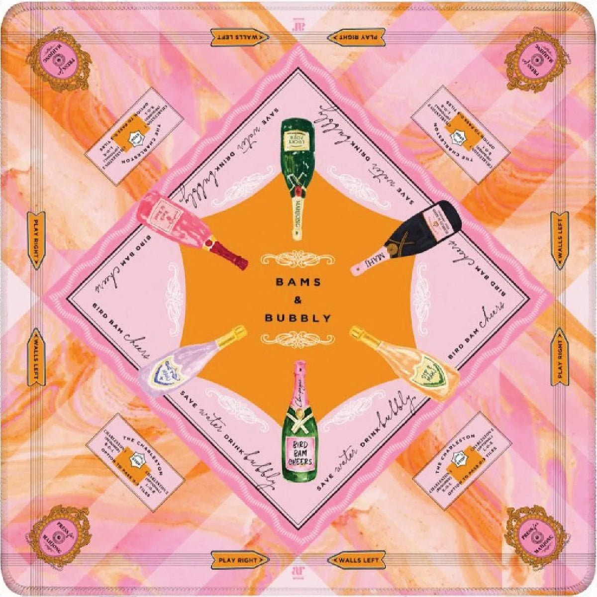 Anders Ruff- NEOPRENE Bams & Bubbly Mahjong Mat | Champagne & Mahj