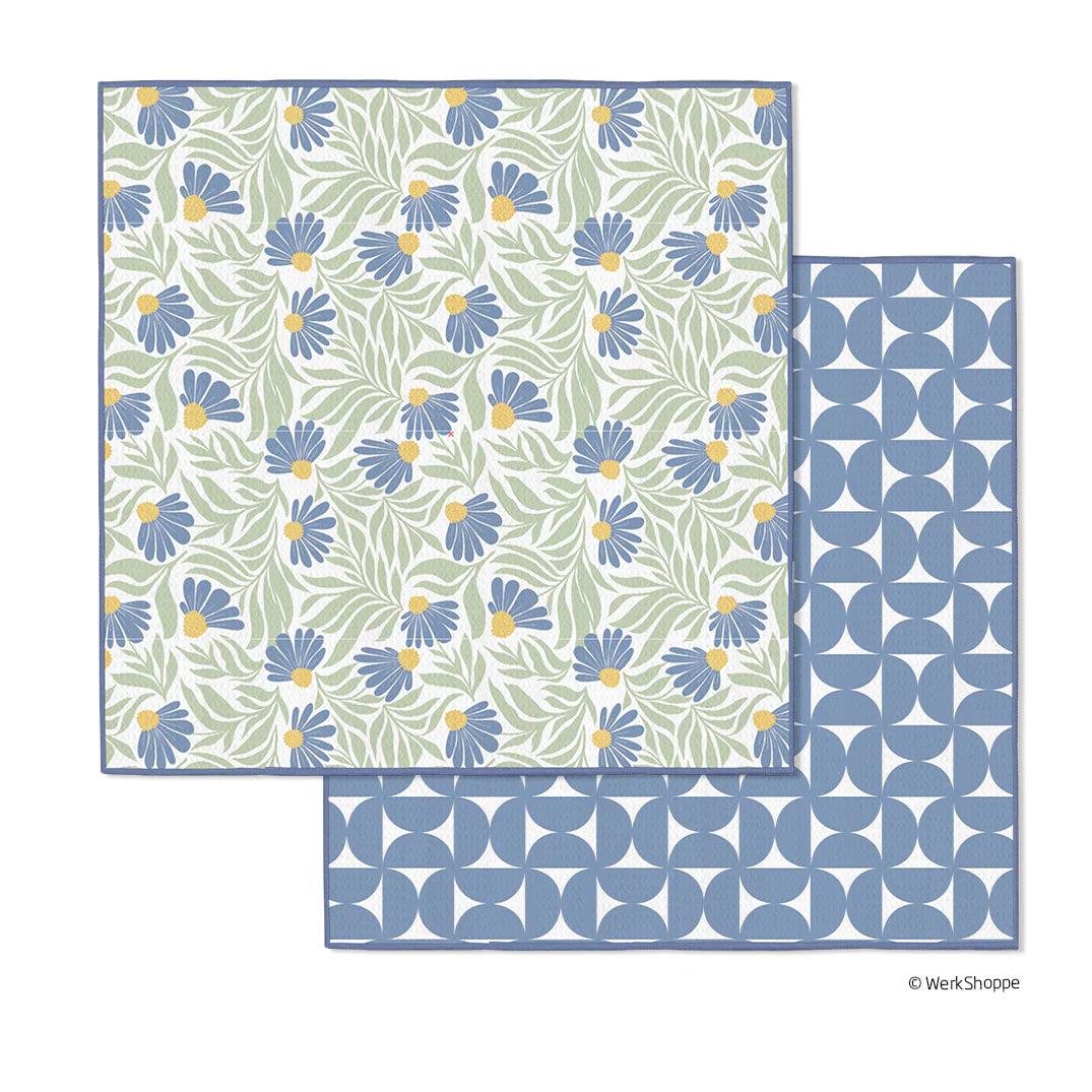 Blue Coneflower Microfiber Dishcloths