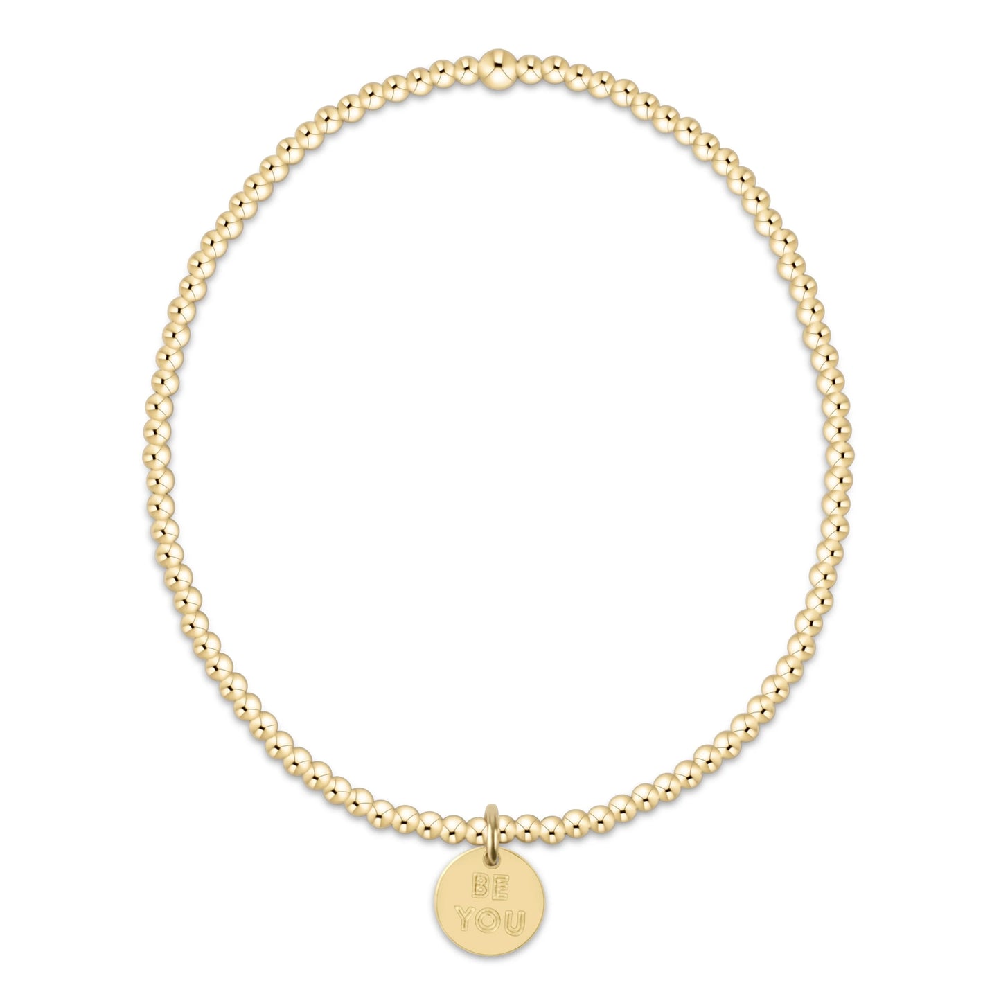 Classic Gold 2mm Bead Bracelet - be you. Small Gold Disc