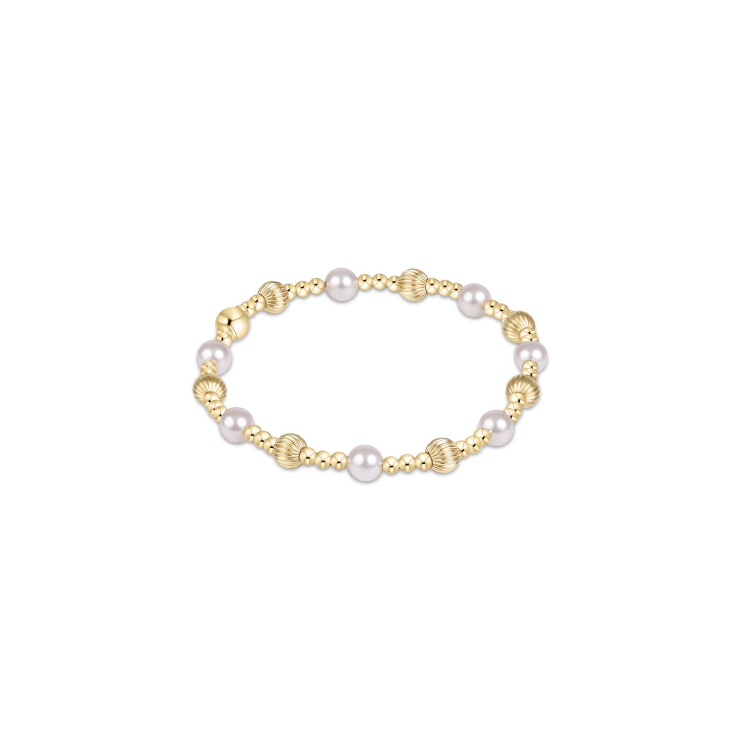 Dignity Sincerity Gold 5mm Bracelet- Pearl