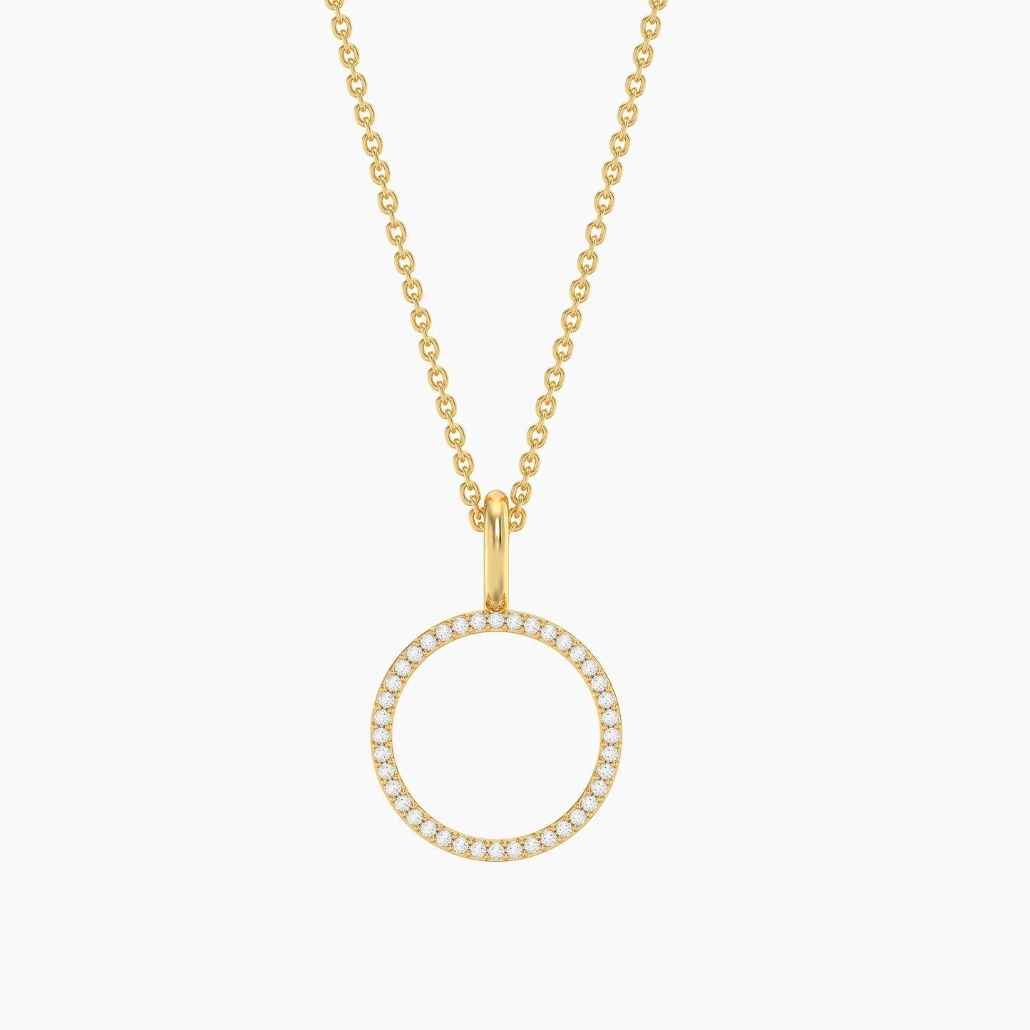 Waterproof Gold Standing O Pendant Necklace
