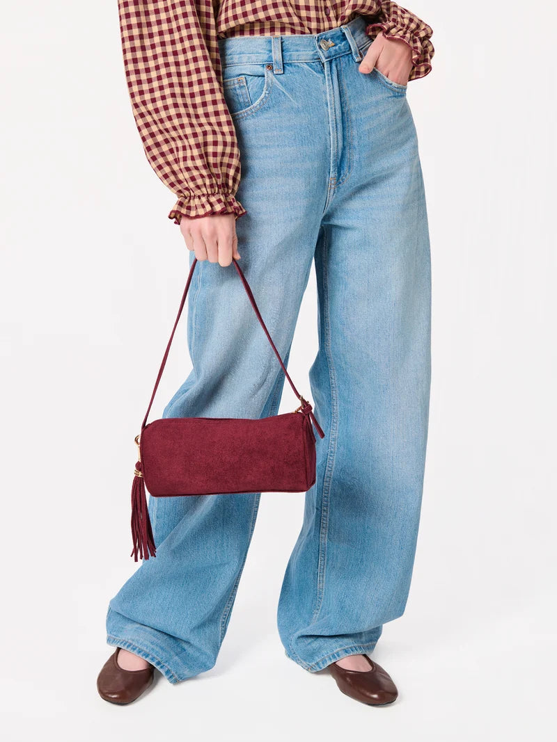 Kylie Barrel Shoulder Bag- Wine