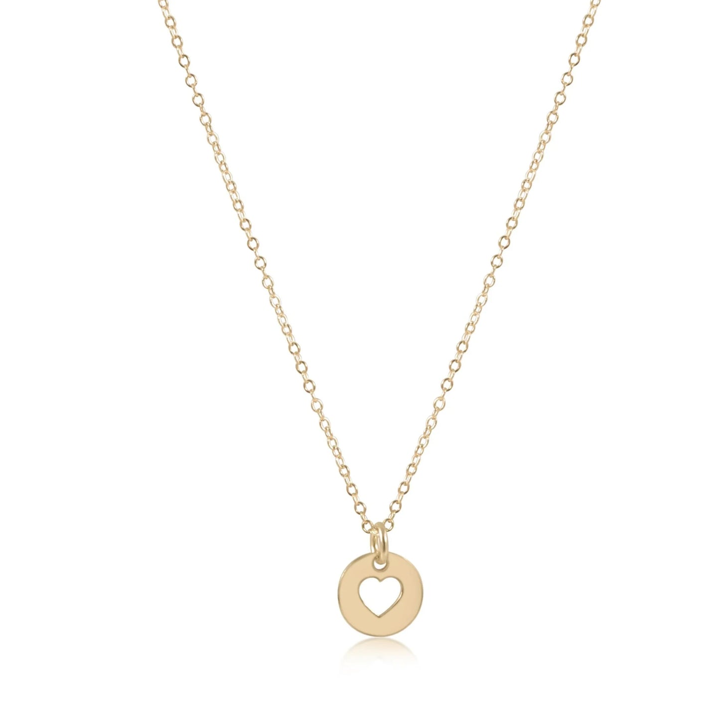 16" Necklace Gold- Love Small Gold Disc