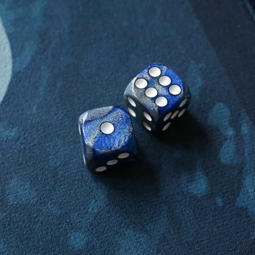 Mahjong Dice (Pair of 2): Blue & Grey