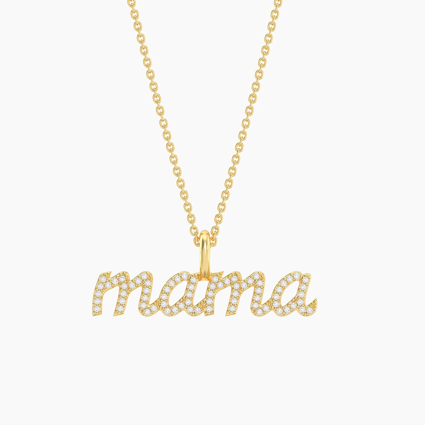 Waterproof Gold Love You Mama Pendant Necklace