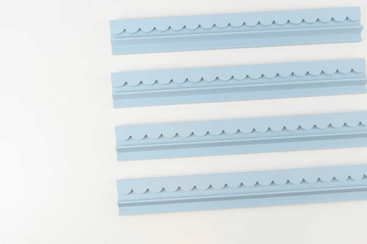Powder Blue Mahjong Racks with Scallop Pushers