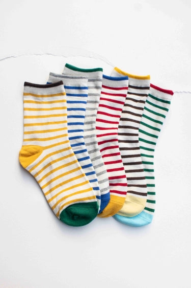 Classic Stripe Cotton Socks: Green