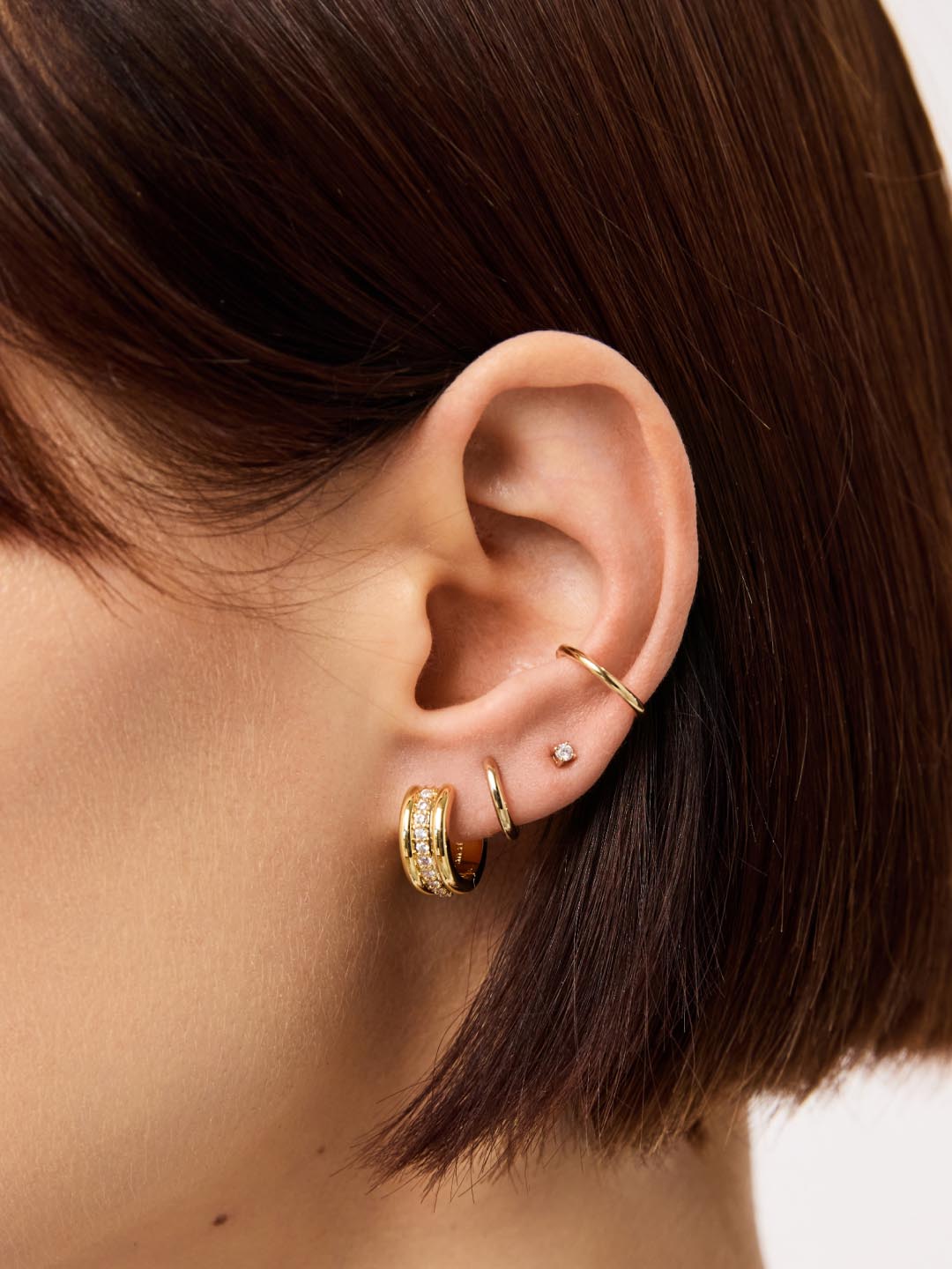Asher Triple Huggie Earrings