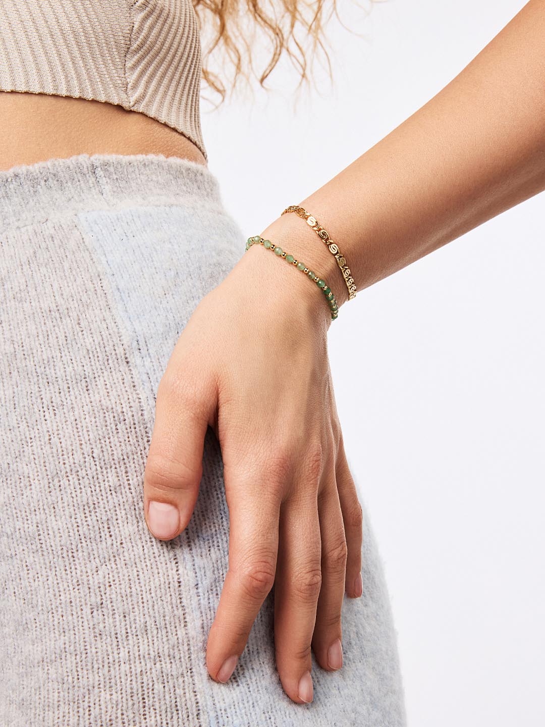 Navy Gold Chain Bracelet