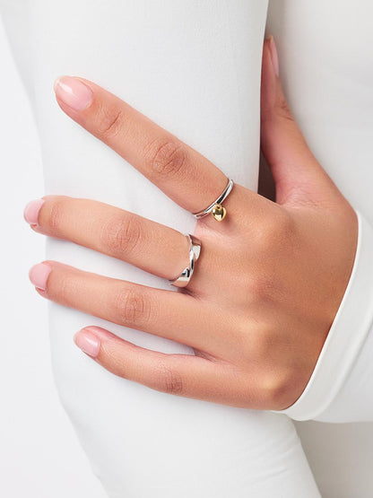 Leia Two Tone Heart Ring