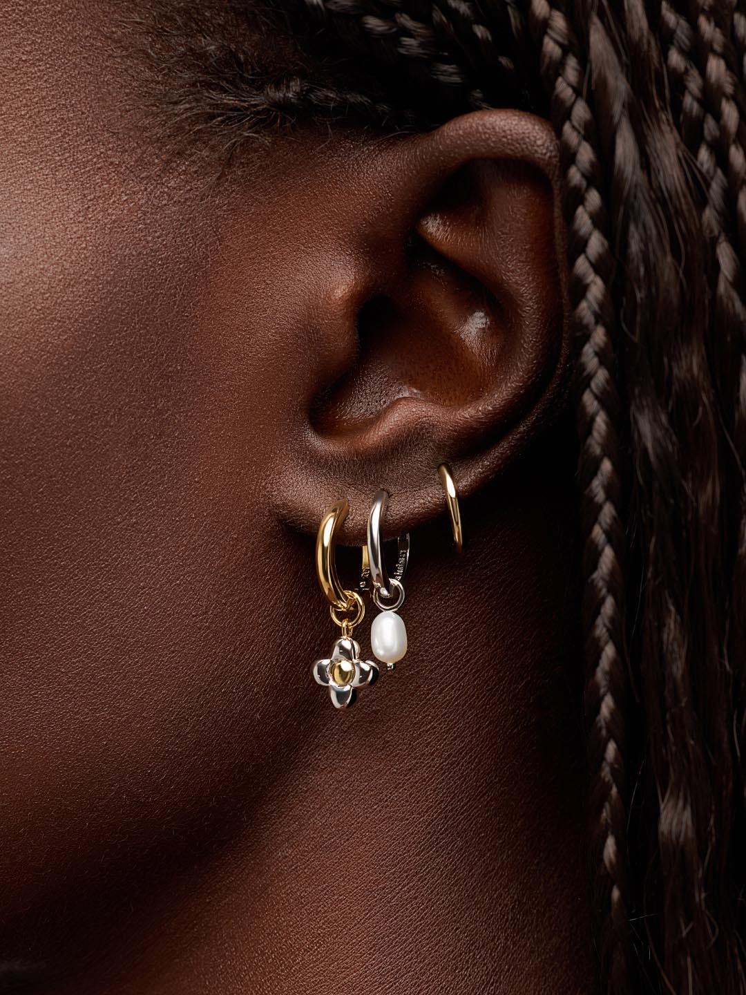 Liora Hoop Flower Earrings