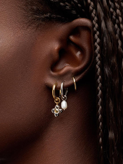 Liora Hoop Flower Earrings
