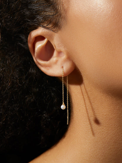 Abrielle Pearl Threader Earrings