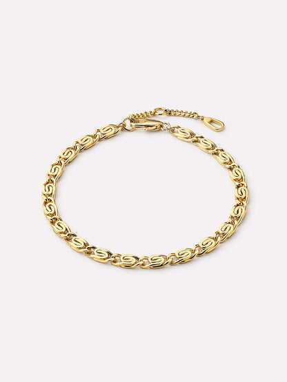 Navy Gold Chain Bracelet