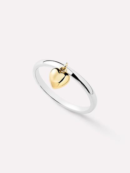 Leia Two Tone Heart Ring
