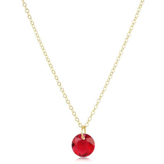 16" necklace gold - reflection small charm - 07