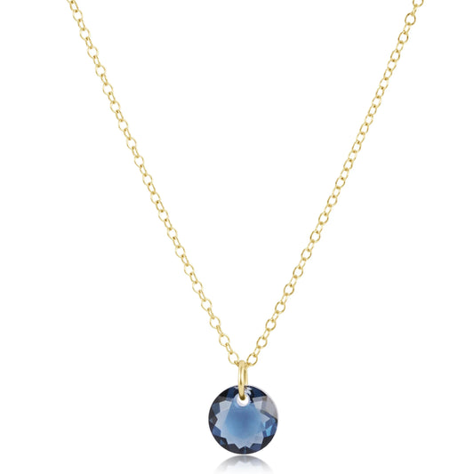 16" necklace gold - reflection small charm - 09