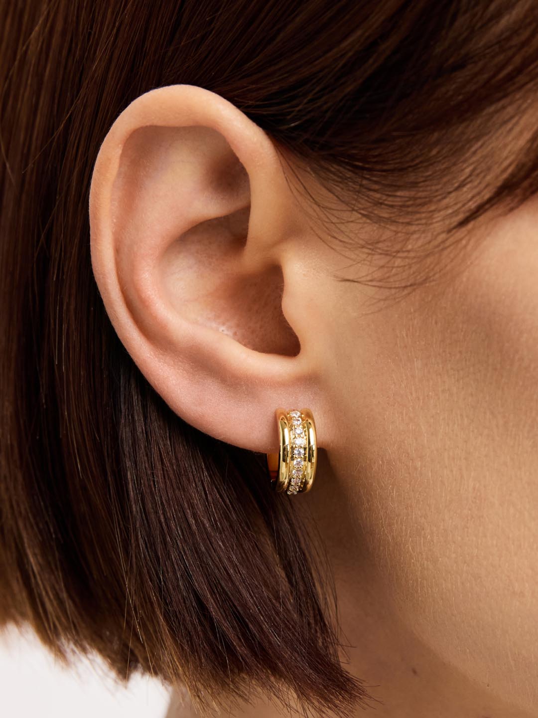Asher Triple Huggie Earrings