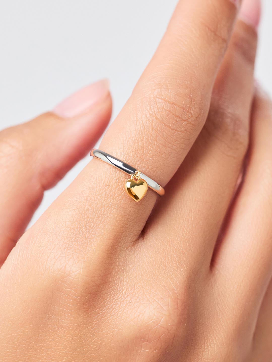 Leia Two Tone Heart Ring