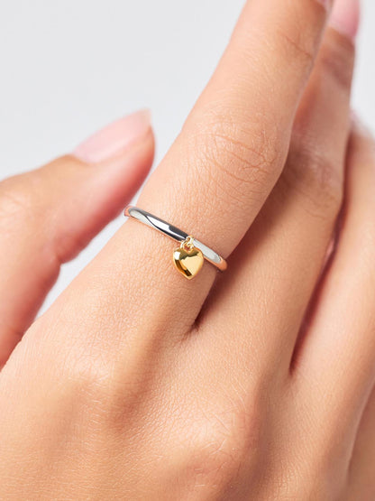 Leia Two Tone Heart Ring