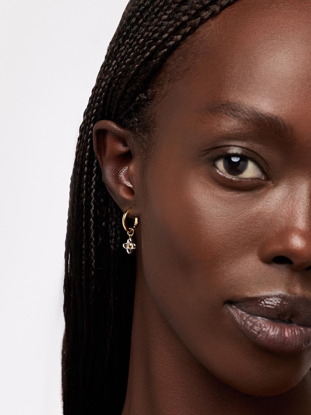 Liora Hoop Flower Earrings