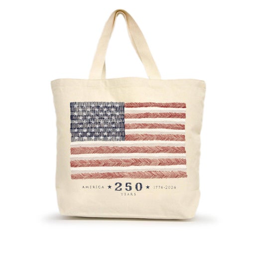 American Flag Anniversary Large Tote
