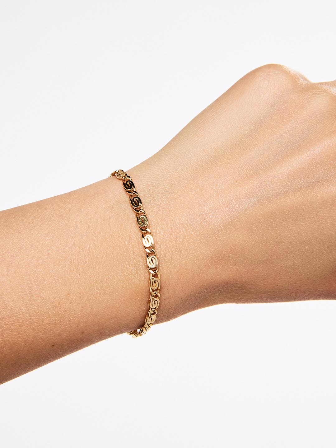 Navy Gold Chain Bracelet