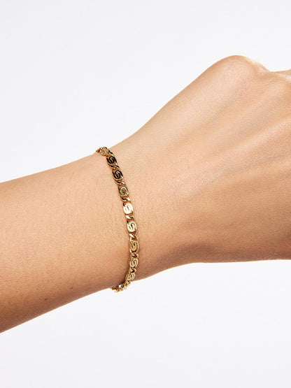 Navy Gold Chain Bracelet