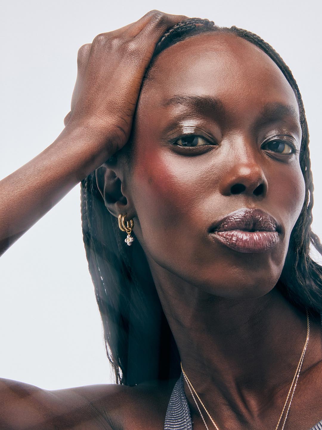Liora Hoop Flower Earrings