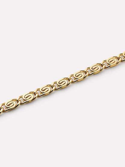 Navy Gold Chain Bracelet