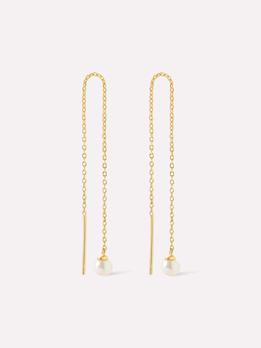 Abrielle Pearl Threader Earrings