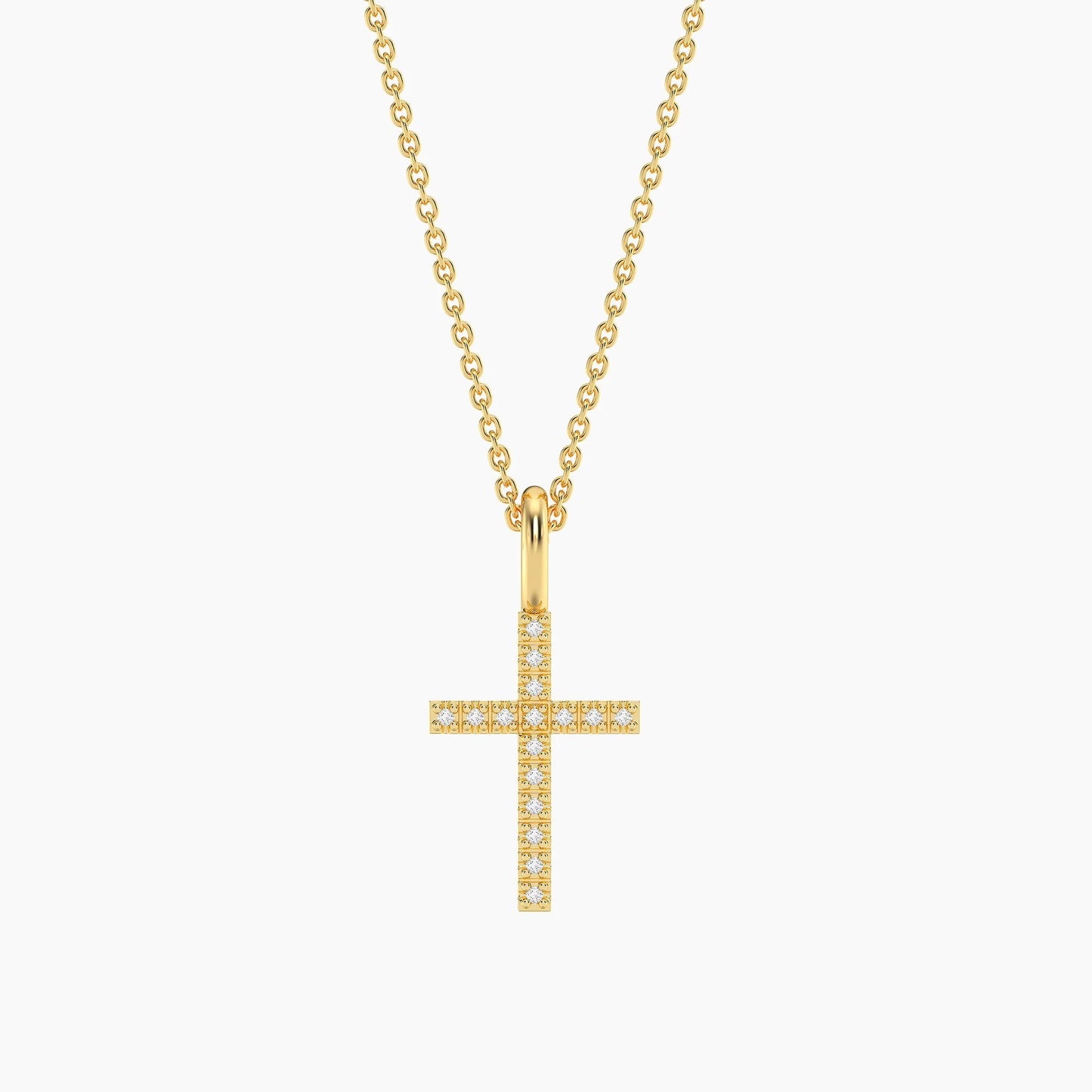 Waterproof Gold Believe Cross Pendant Necklace