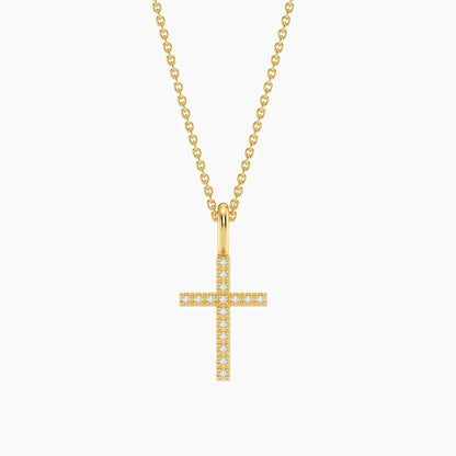Waterproof Gold Believe Cross Pendant Necklace