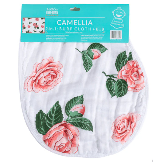 Camellia 2-in-1 Burp Cloth and Bib