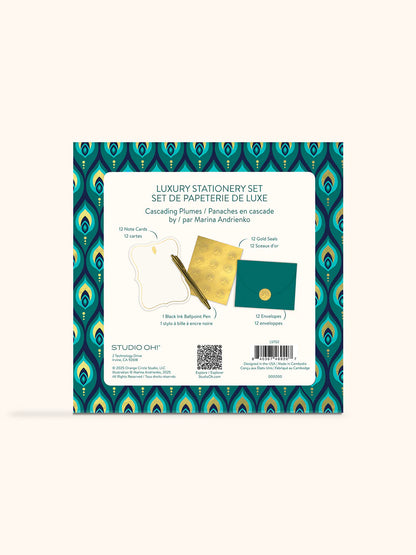 Cascading Plumes Luxury Stationary Set