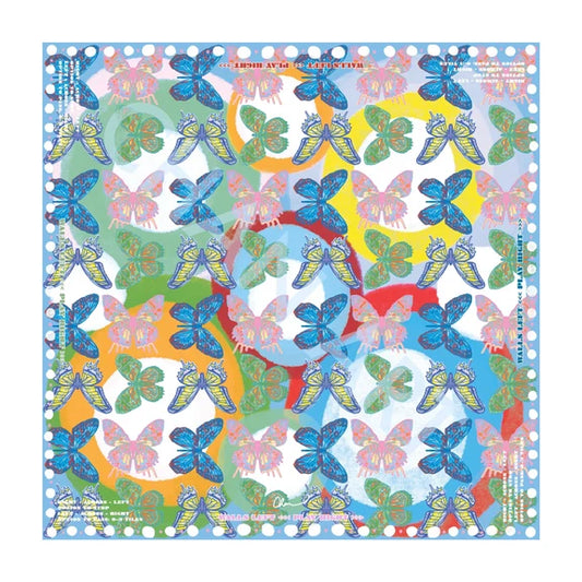 Chan Art -Blue Butterfly Dot Mahjong Mat
