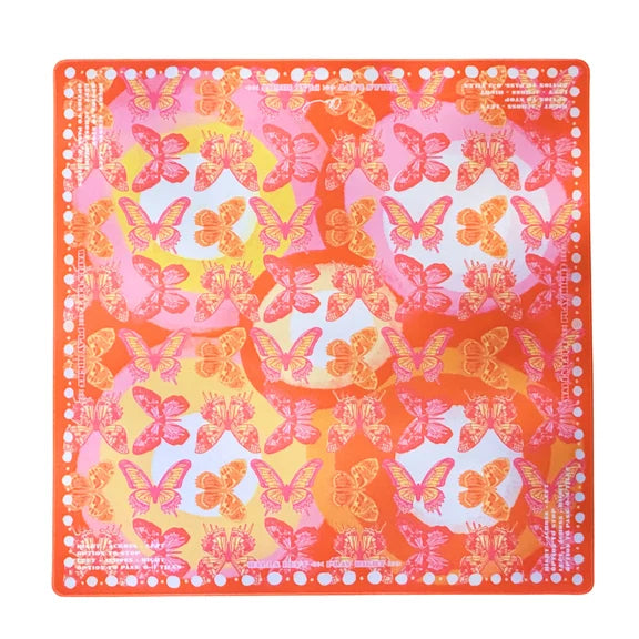 Chan Art - Orange Butterfly Dot Mahjong Mat