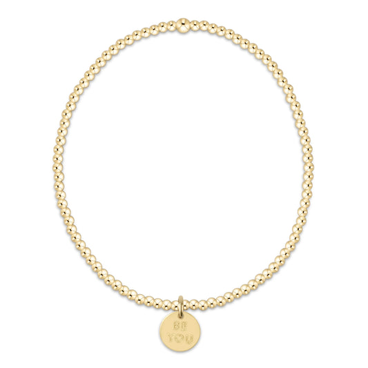 Classic Gold 2mm Bead Bracelet - be you. Small Gold Disc