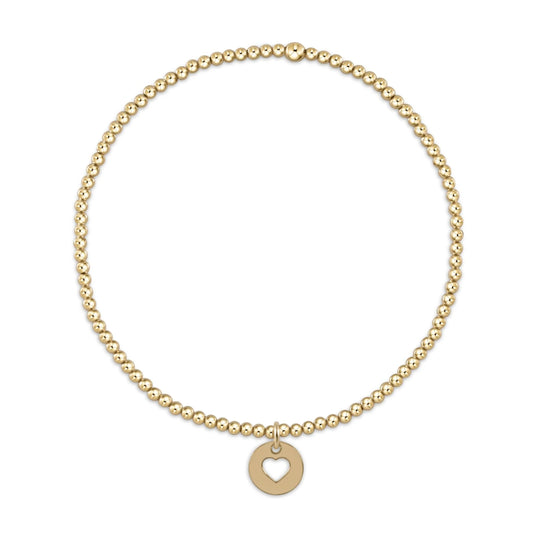 Classic Gold 2mm Bracelet- Love Small Gold Disc