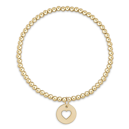 Classic Gold 3mm Bead Bracelet Love Gold Disc