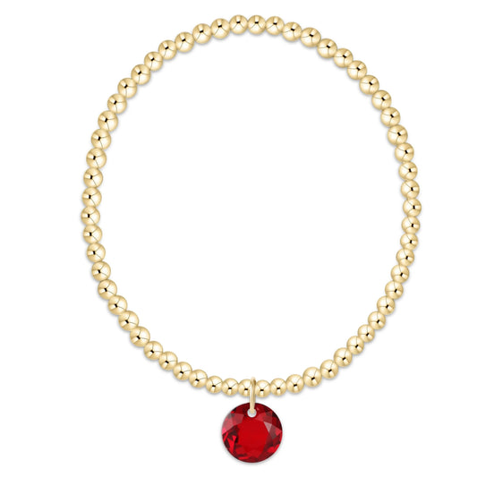 Classic Gold 3mm Bracelet- Reflection Small Charm- 1