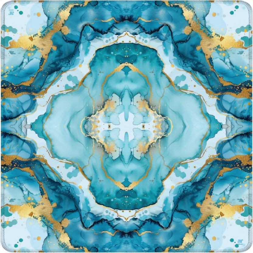 Anders Ruff Design- Coastal Aqua Marble Mahjong Mat