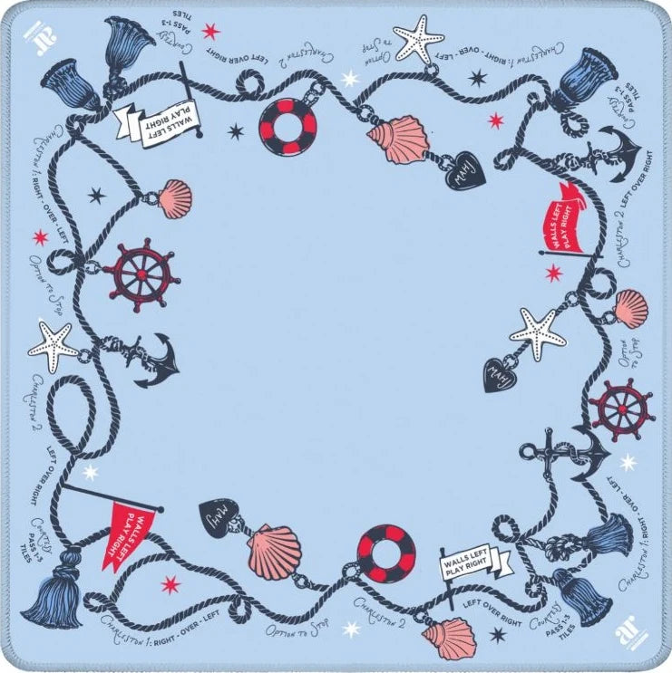 Neoprene Coastal Charm Mahjong Mat – Beach Lake Nautical