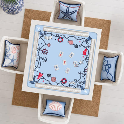 Neoprene Coastal Charm Mahjong Mat – Beach Lake Nautical