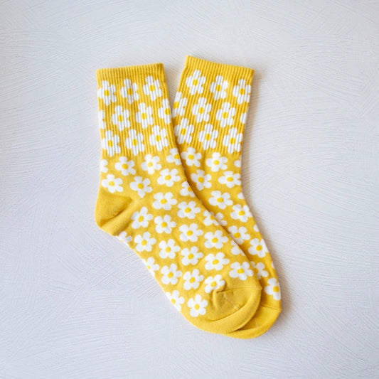 Full of Daisy Casual Socks: Mustard