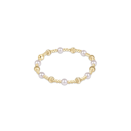 Dignity Sincerity Gold 5mm Bracelet- Pearl