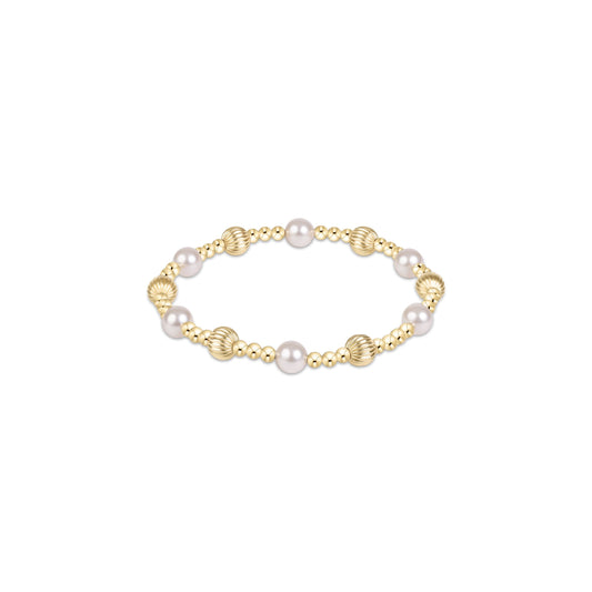 Dignity Sincerity Gold 6mm Bracelet- Pearl