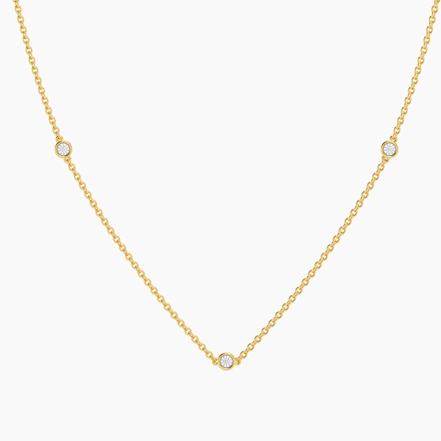 Waterproof Gold Dot to Dot Chain Necklace